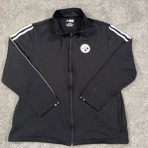 Pittsburgh Steelers Men's XL Full Zip Track Jacket‎ Black NFL Team Apparel